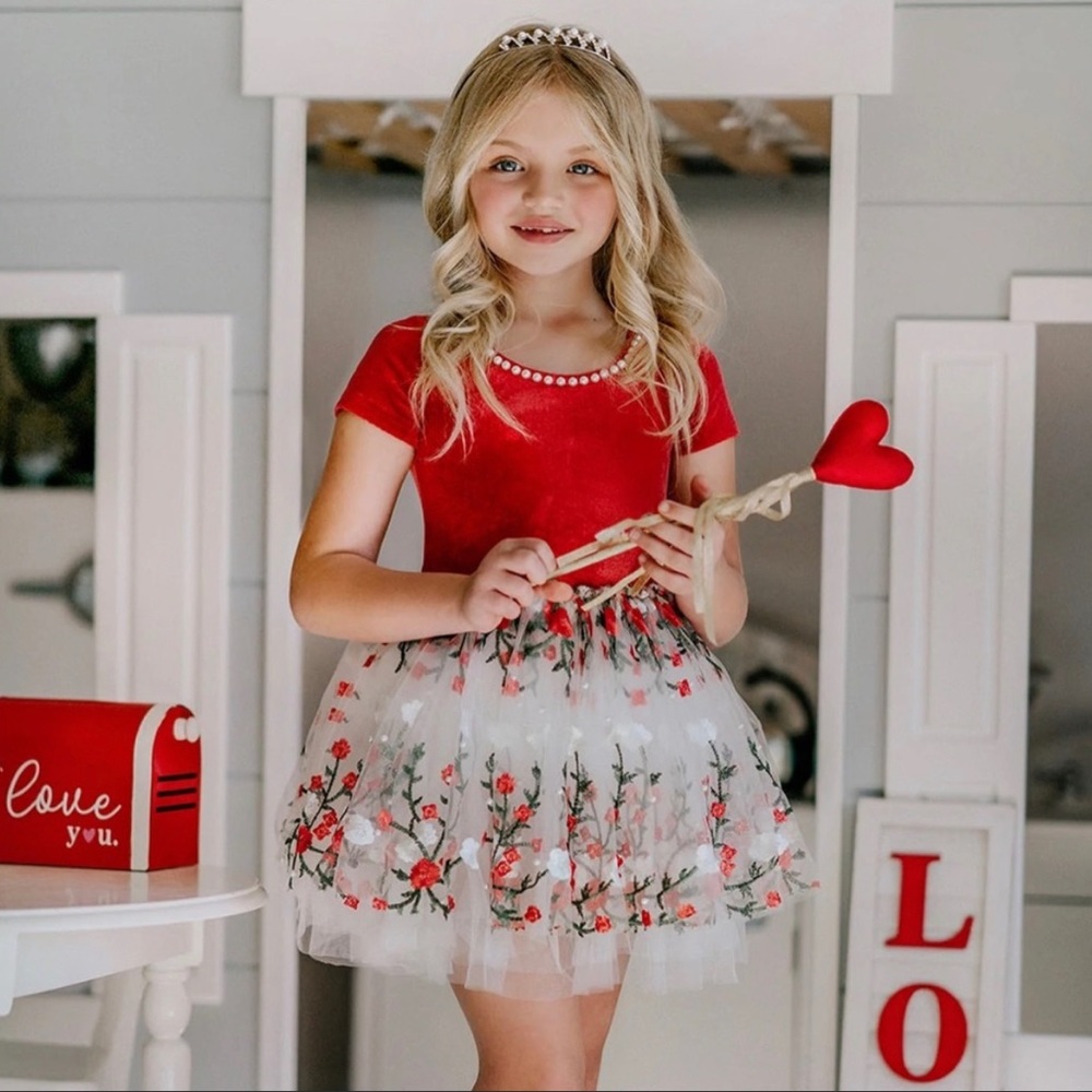 Only Little Once Design Pearly Tutu in Ruby